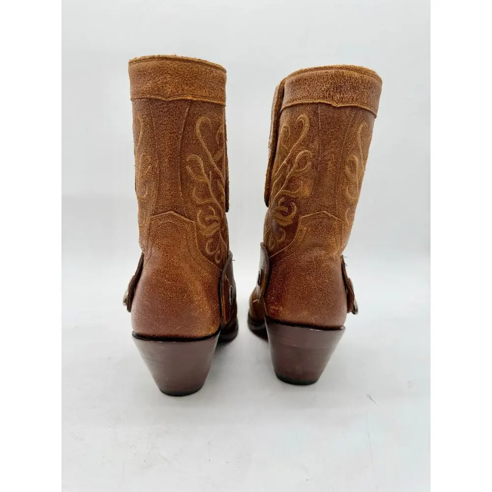 Old Gringo Boots Womens 6.5 B Brown Leather Embroidered Harness Western Cowgirl
